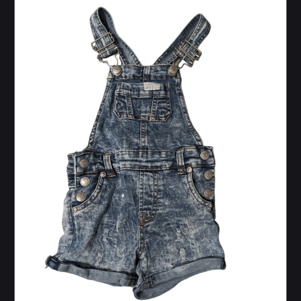 7 for all mankind baby overall acid wash denim jean stretchy distressed 18 month